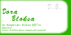 dora bloksa business card